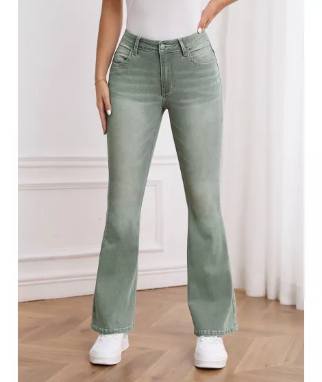 Jeans de pierna amplia con bolsillo oblicuo