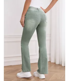 Jeans de pierna amplia con bolsillo oblicuo