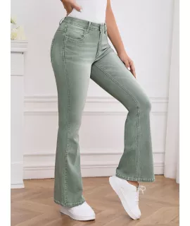 Jeans de pierna amplia con bolsillo oblicuo