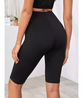 SHEIN Essnce Shorts ciclista unicolor de cintura elástica