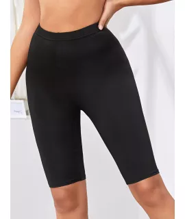 SHEIN Essnce Shorts ciclista unicolor de cintura elástica